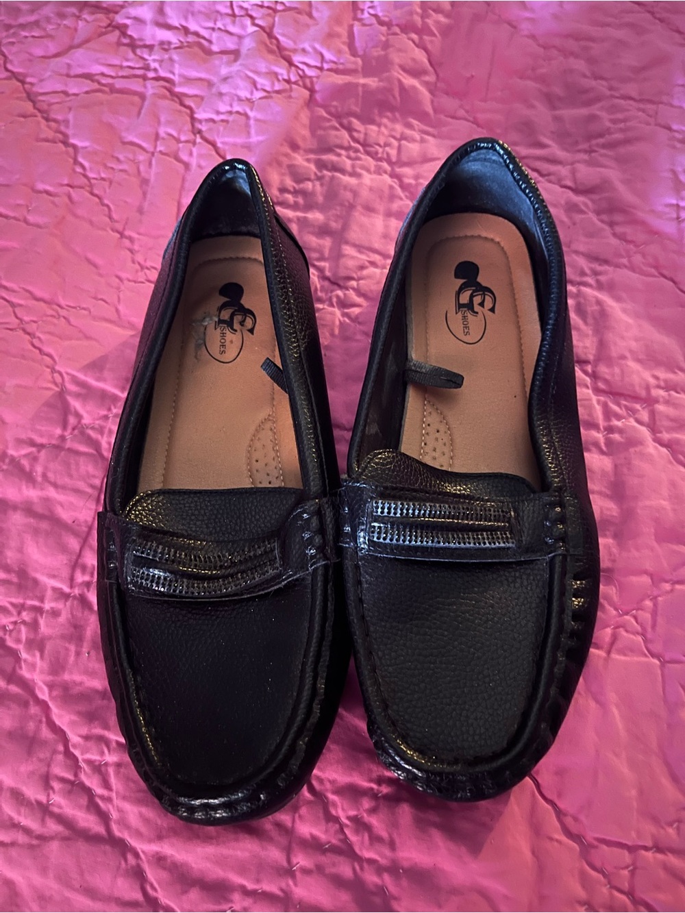 Women's Black Slip-On Loafers by ch shoes- Comfortable Everyday Flats 9.5 wide